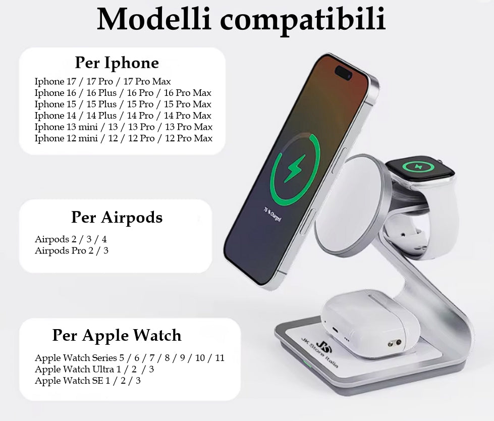 Caricabatterie: 3 in 1